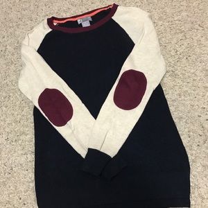 Navy Sweater with Elbow Patches